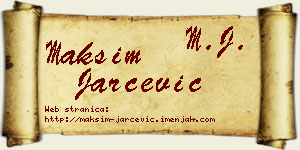 Maksim Jarčević vizit kartica